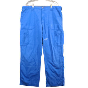 Carhartt Men's Straight Leg Utility Style Cargo Pants Blue XL Drawstring Waist